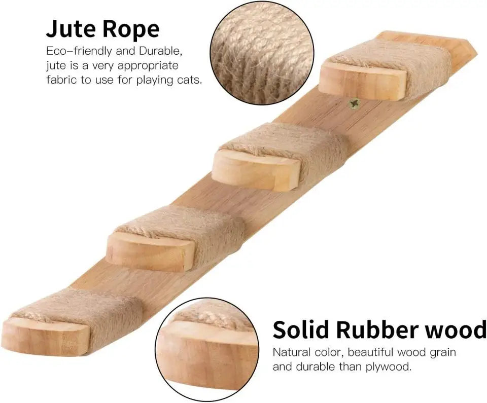 Cat Climbing Shelves Wall Mounted Cat Tree with Sisal Scratching Post Jumping Platform Ladder Cats Supplies Indoor Pet Furniture