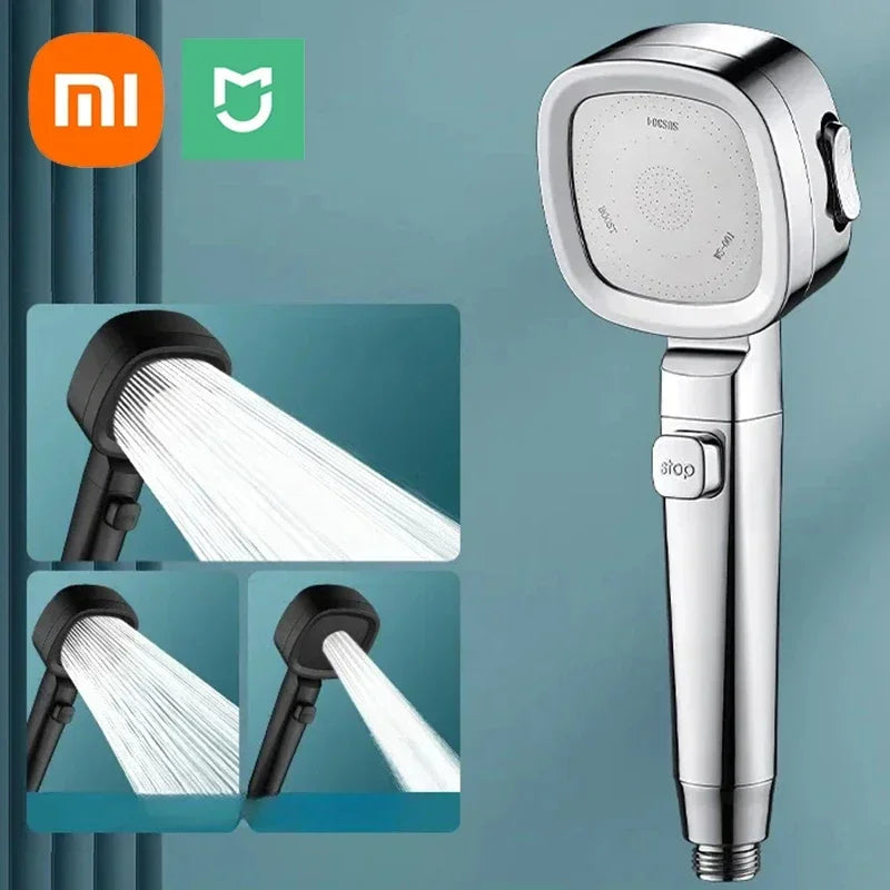 Xiaomi High Pressure Shower Head 3 Modes Adjustable Filter Shower Head Set Smart Bathroom Items Shower Head Accessories Sprayer