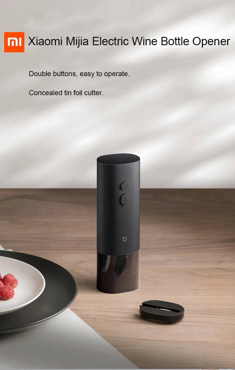 Xiaomi Mijia Electric Wine Opener Battery Automatic Bottle Cap Opener for Red Wine Beer with Foil Cutter Kitchen Accessories