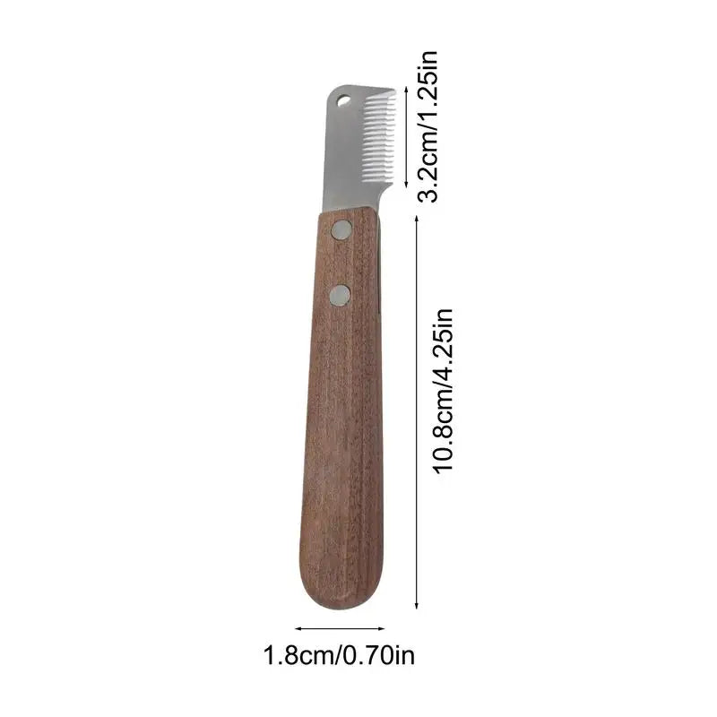Professional Dog Stripping Knives Pets Grooming Comb With Wood Handle Dog Stripping Tool Pet Deshedding Brush Pet Hair Comb