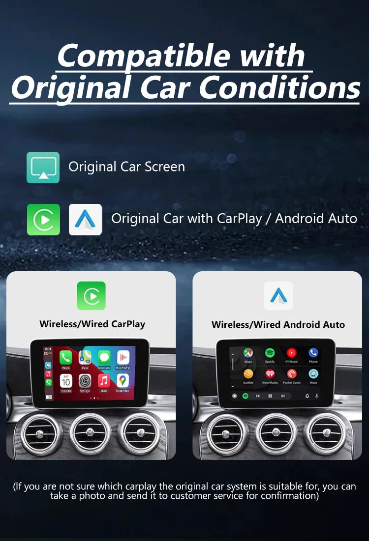 Wireless CarPlay for Mercedes Benz 5.0 A CLA GLA W176 C-Class W205 GLC 2015-2018 with Android Auto Mirror Link AirPlay Car Play