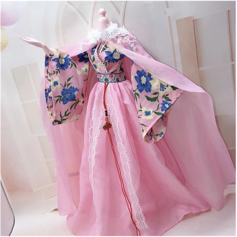 1/3 BJD Dolls Hanfu Clothes Chinese Traditional Costume for 60cm Princess Doll Long Skirt Fairy Dress Accessories Toys Gift Toys