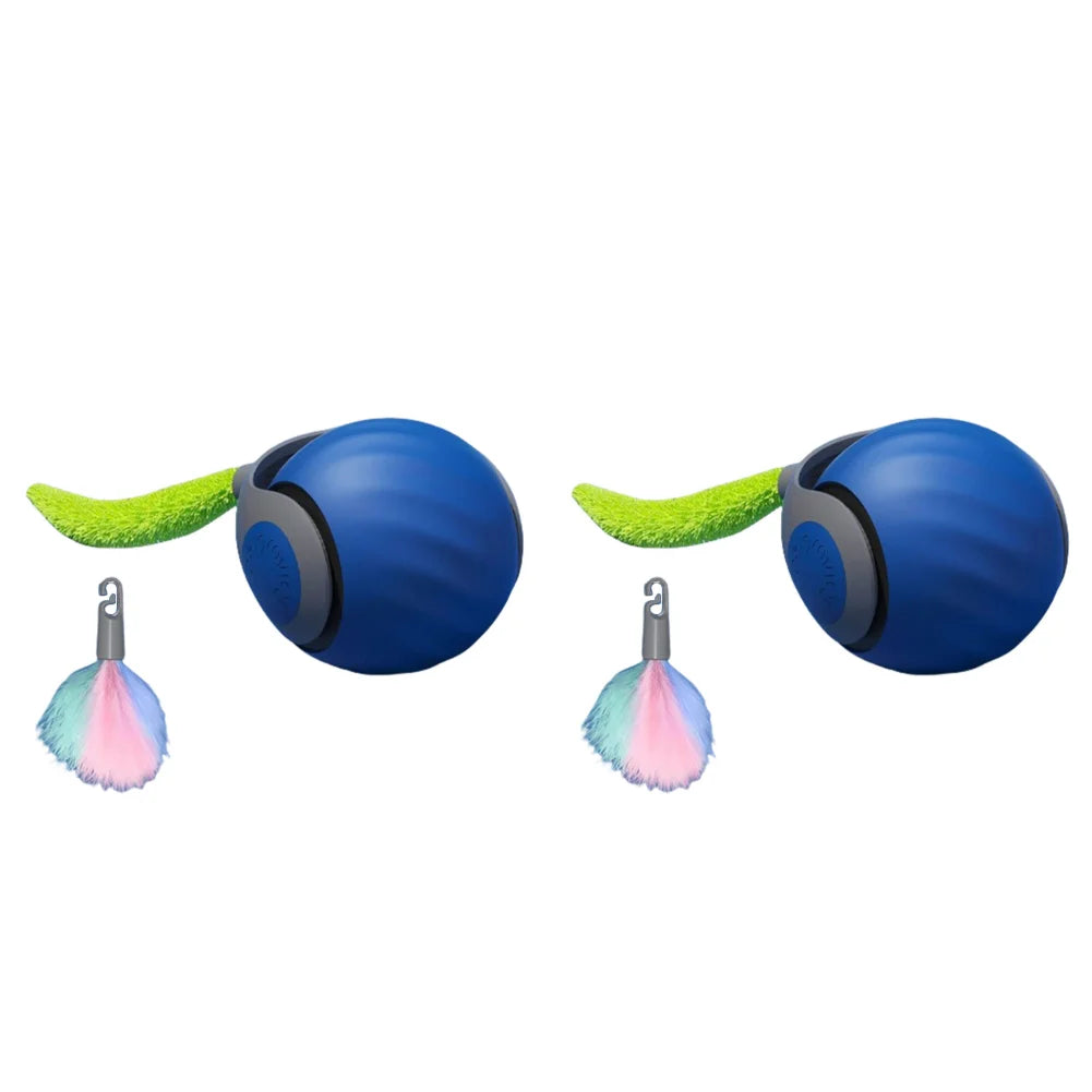 1-3Pcs Automatic Moving Cat Toy Ball Smart Cat Toys 2-Speed Adjustment Speedy Tail Cat Toy with Replacement Tail Cat Supplies