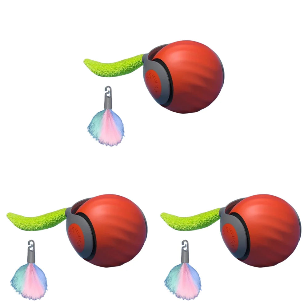 1-3Pcs Automatic Moving Cat Toy Ball Smart Cat Toys 2-Speed Adjustment Speedy Tail Cat Toy with Replacement Tail Cat Supplies