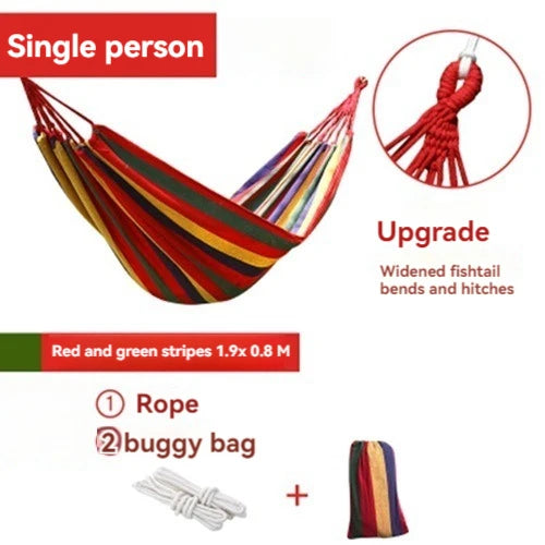 WESTTUNE Outdoor Canvas Hammock Camping Swing Hammock with Tree Ropes Load-bearing Up to 200kg Perfect for Garden Patio Backyard
