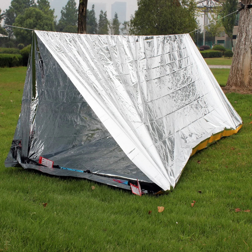 Silver Emergency Survival Thermal Blanket Outdoor Sleeping Bag Waterproof Windproof Reusable Cover for Exploration