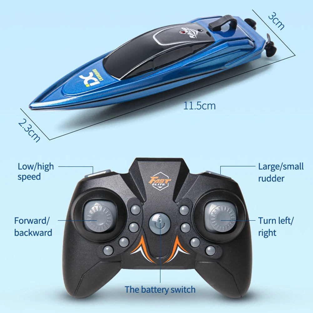 Waterproof 2.4GHz RC Boat High Speed Electric Ship Water Model with LED Lights Children Remote Control Ship Toy