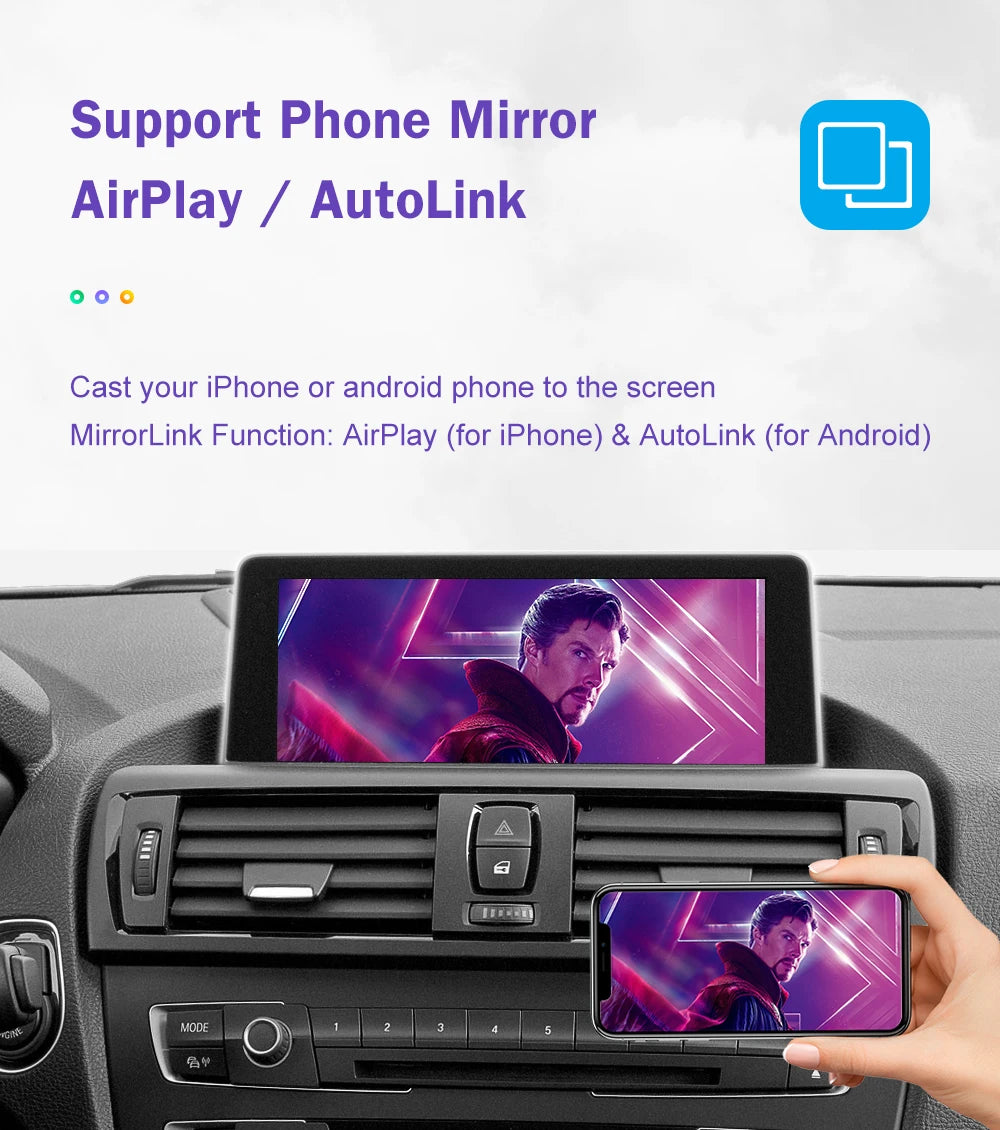 WirelessCarPlay For BMW Series 1 2 F20 F21 F22 F23 F45 2012-2020 NBT EVO with Android Auto Mirror Link AirPlay Car Play