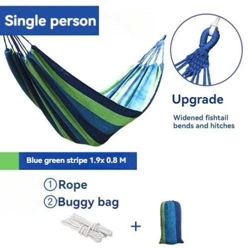 WESTTUNE Outdoor Canvas Hammock Camping Swing Hammock with Tree Ropes Load-bearing Up to 200kg Perfect for Garden Patio Backyard