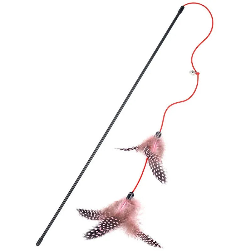 Cat Toy Feather Cats Sticks Cat Toys Interactive Double Feather Toys Cats Teasing Kitten Teaser Stick with Bell Toy Pet Products