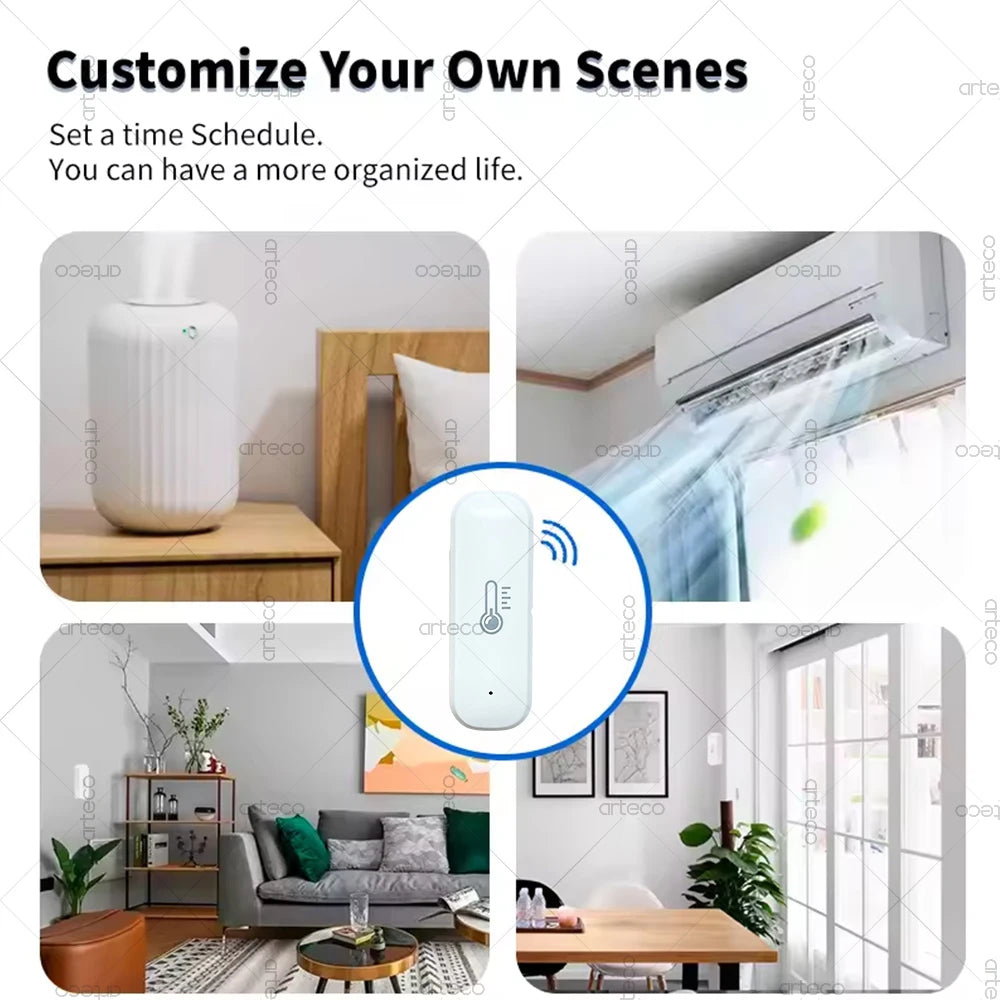 Zigbee Temperature And Humidity Sensor Indoor Thermometer APP Remote Monitor For Smart Home Automation Works With Home Assistant