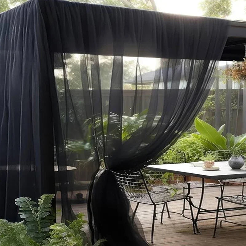 Patio Garden Mosquito Net Adjustable Porch Screen Mesh Outdoor Curtain Lightweight for Patio Gazebo Pool Hut Bug Netting