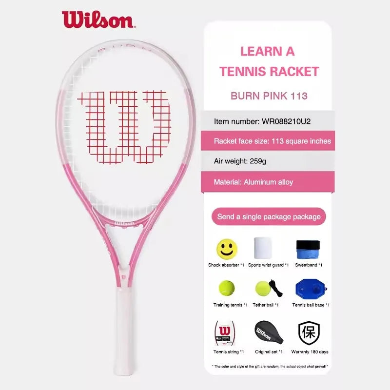 WILSON Original Tennis Rackets Single Play with Line Self-Practice Professional Beginner Elastic Tennis Racket Men Women Racket