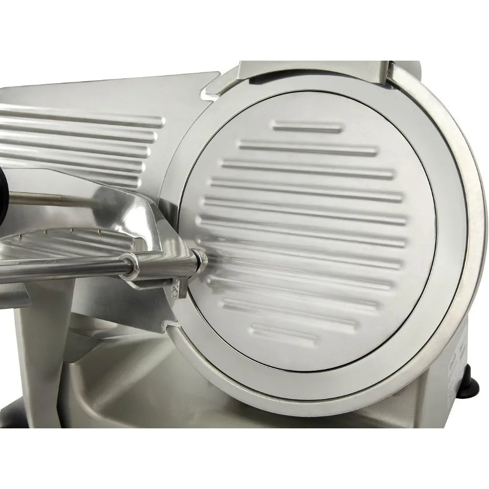 BESWOOD 10" Premium Chromium-plated Steel Blade Electric Deli Meat Cheese Food Slicer Commercial and for Home use 240W
