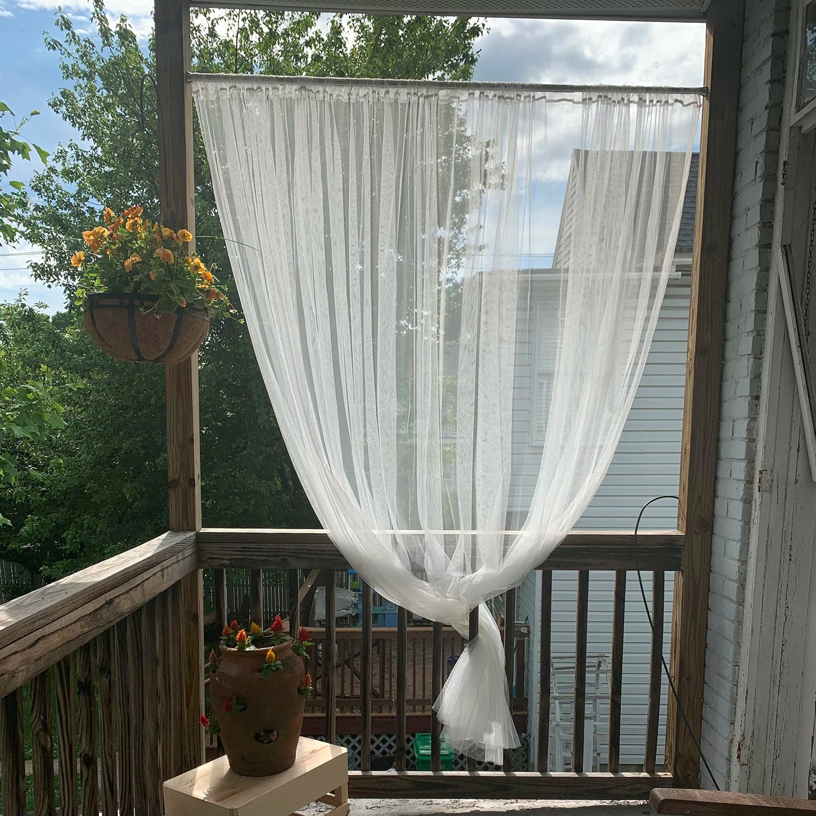 Patio Garden Mosquito Net Adjustable Porch Screen Mesh Outdoor Curtain Lightweight for Patio Gazebo Pool Hut Bug Netting