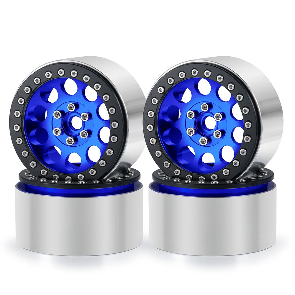 YEAHRUN 2/4pcs Metal Beadlock 2.2 inch Wheel Rims Hubs for Axial Wraith 90048 RR10 TRX-4 1/10 RC Crawler Car Upgrade Parts