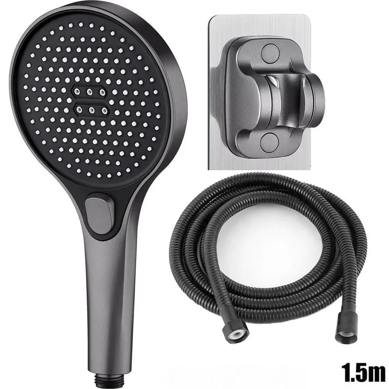 Showerhead 3 modes shower for bathroom items large panel accessories knobs showers replete portable heads parts fixture home