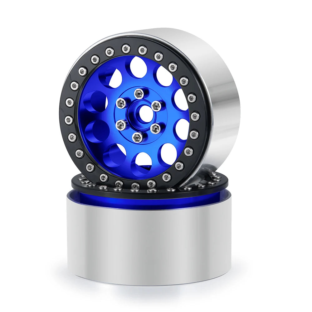 YEAHRUN 2/4pcs Metal Beadlock 2.2 inch Wheel Rims Hubs for Axial Wraith 90048 RR10 TRX-4 1/10 RC Crawler Car Upgrade Parts