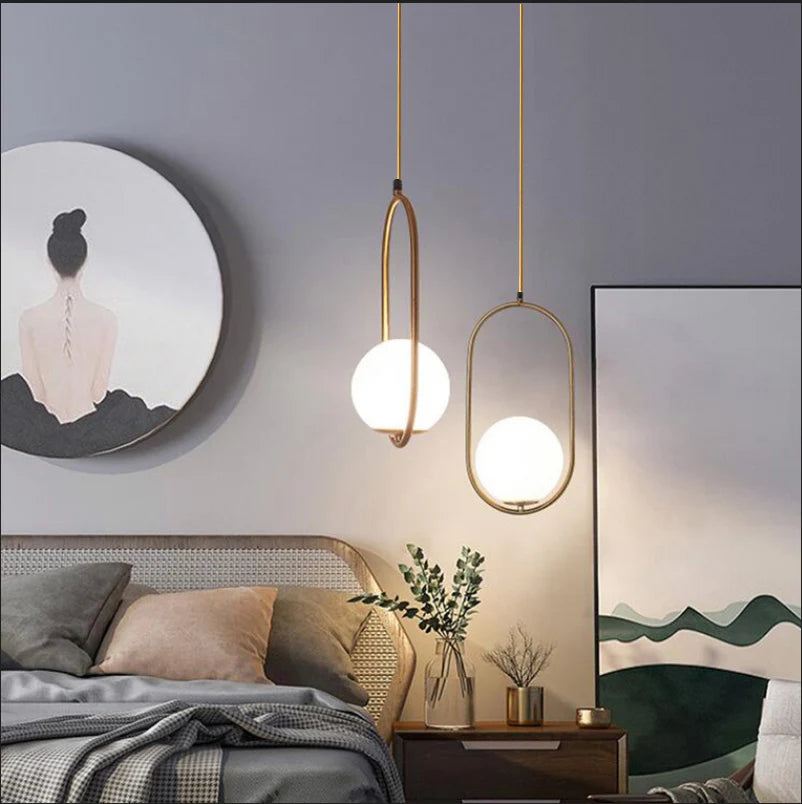 XCLuuHY Nordic Pendant Lights Milk White Ball Lamp Simple Personality Style Applicable To Restaurant Bar Dining Room Bedroom