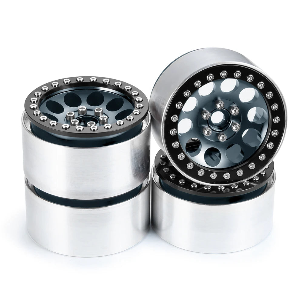 YEAHRUN 2/4pcs Metal Beadlock 2.2 inch Wheel Rims Hubs for Axial Wraith 90048 RR10 TRX-4 1/10 RC Crawler Car Upgrade Parts