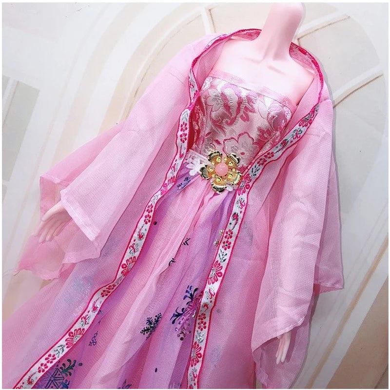 1/3 BJD Dolls Hanfu Clothes Chinese Traditional Costume for 60cm Princess Doll Long Skirt Fairy Dress Accessories Toys Gift Toys