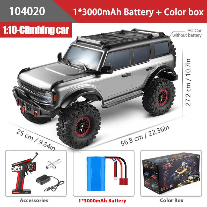WLtoys 104020 1/10 Professional RC Car Off Road 4x4 2.4G 4WD Remote Control Cars 45 Minutes Working Time Climbing Car Adult Toy