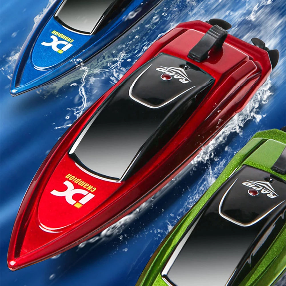 Waterproof 2.4GHz RC Boat High Speed Electric Ship Water Model with LED Lights Children Remote Control Ship Toy