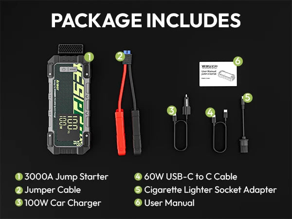 YESPER Car Battery Charger Booster Jump Starter 4000a 12V Battery Booster For Car Portable Car Booster Jump Starter With PD 100W