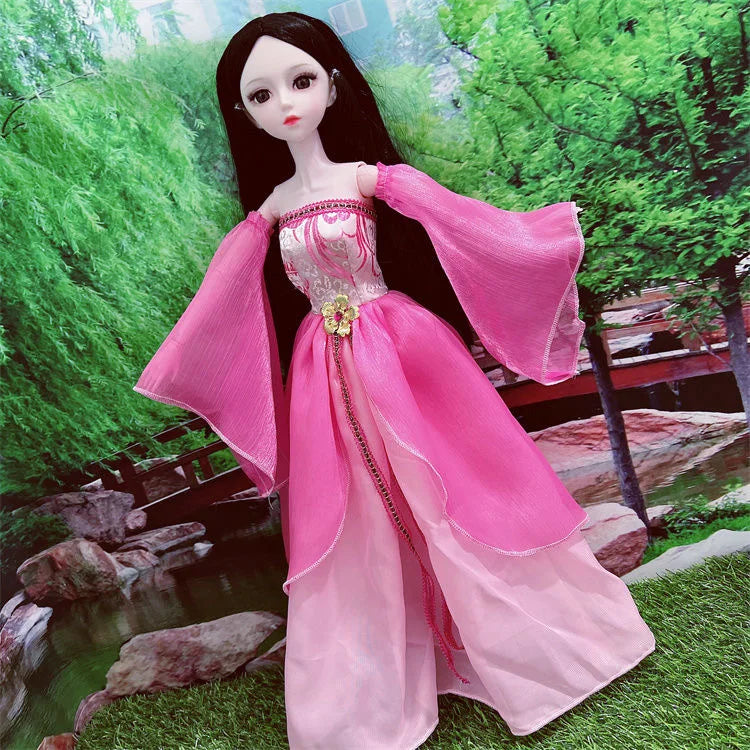 1/3 BJD Dolls Hanfu Clothes Chinese Traditional Costume for 60cm Princess Doll Long Skirt Fairy Dress Accessories Toys Gift Toys