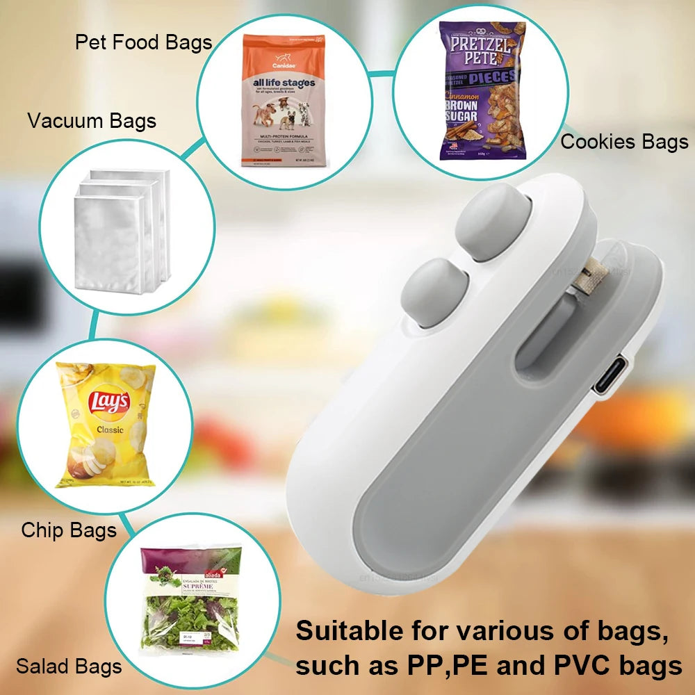 Mini Heat Bag Sealing Machine Plastic Bag Sealer Handheld Heat Sealing Machine Food Packaging Heat Sealer Plastic Bag Sealants