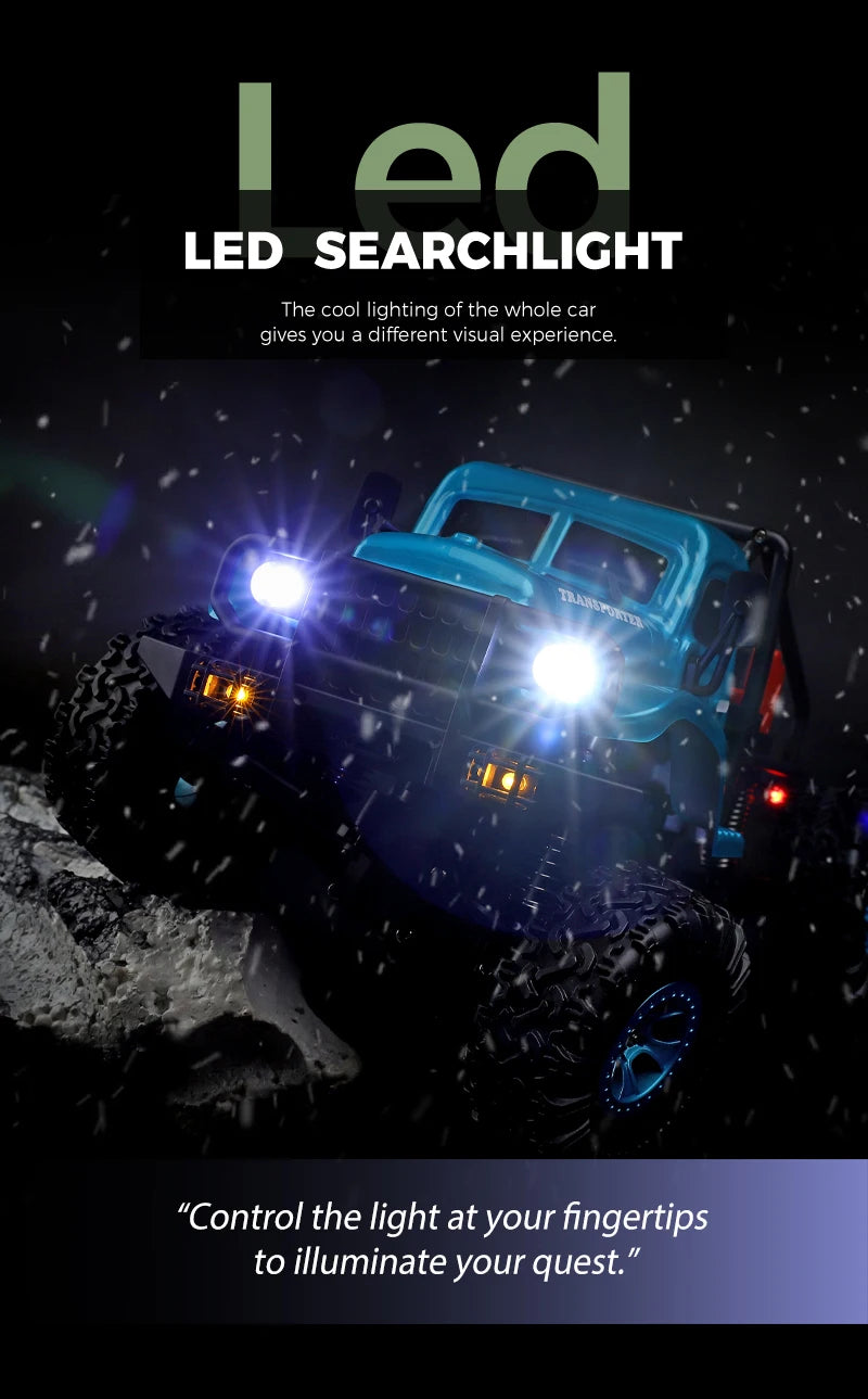 Wltoys 184020 1:18 Mini RC Car 2.4G With LED Lights 4WD Off-Road Electric Crawler Vehicle Remote Control Truck Toy for Children