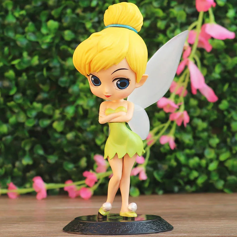 Disney 14cm Q Posket Princess Tinker Bell Figure Model Toys Cake Figure Animation Model Dolls Gifts home decor birthday party