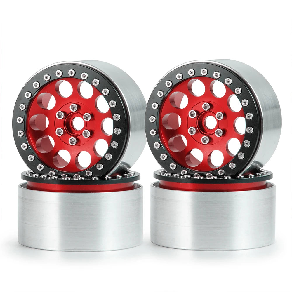 YEAHRUN 2/4pcs Metal Beadlock 2.2 inch Wheel Rims Hubs for Axial Wraith 90048 RR10 TRX-4 1/10 RC Crawler Car Upgrade Parts