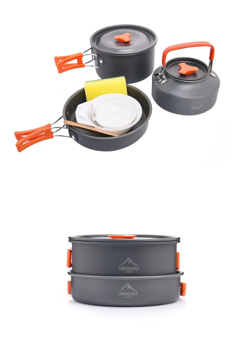 Widesea Camping Tableware Outdoor Cookware Set Pots Tourist Dishes Bowler Kitchen Equipment Gear Utensils Hiking Picnic Travel