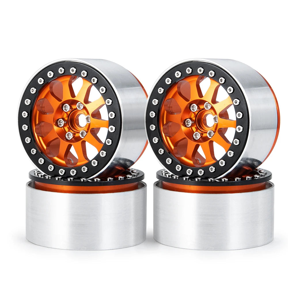 YEAHRUN 2/4pcs Metal Beadlock 2.2 inch Wheel Rims Hubs for Axial Wraith 90048 RR10 TRX-4 1/10 RC Crawler Car Upgrade Parts