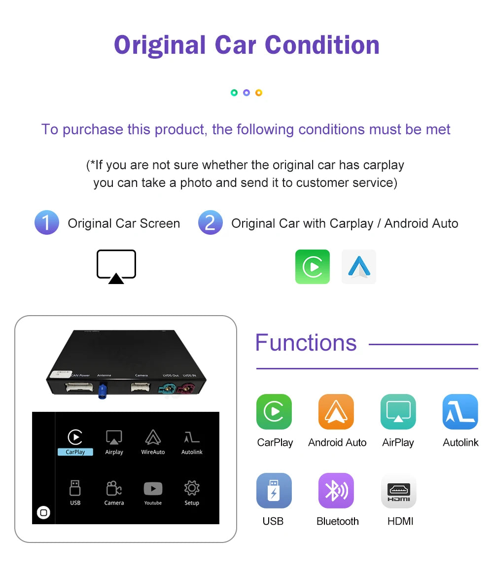 WirelessCarPlay For BMW Series 1 2 F20 F21 F22 F23 F45 2012-2020 NBT EVO with Android Auto Mirror Link AirPlay Car Play
