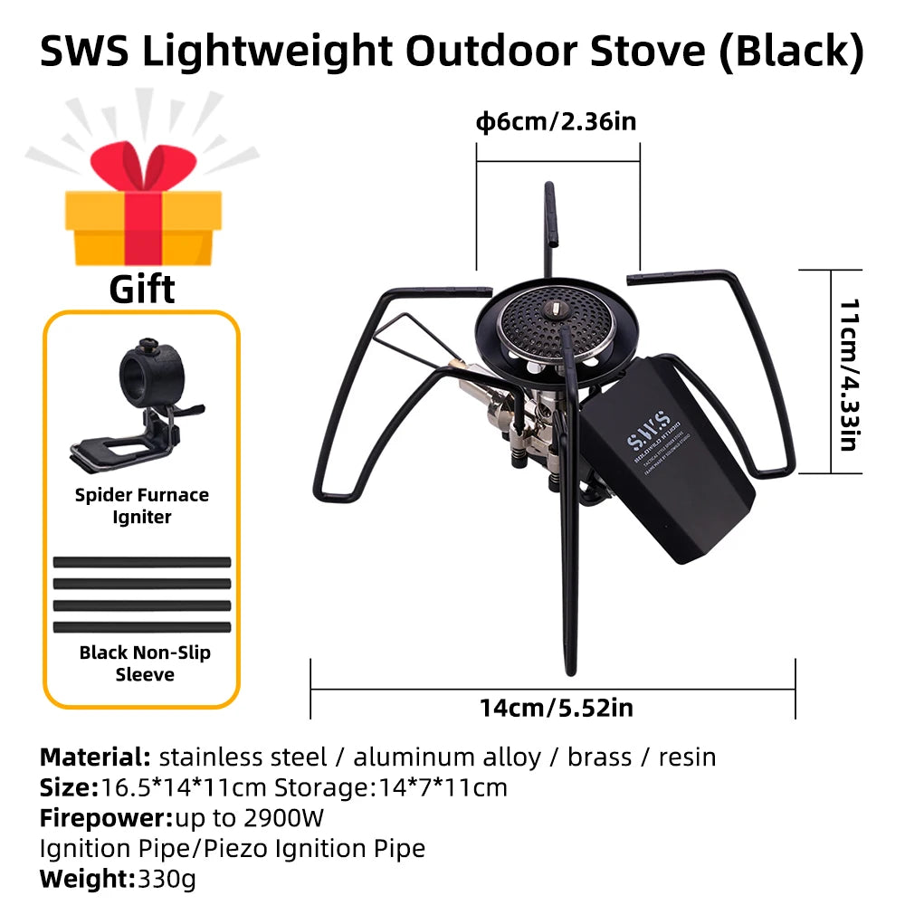 WELLHIKE New SWS Lightweight Outdoor Stove Spider Stove Folding mini Cassette Stove Camping Tableware BBQ Outdoor Tabletop Stove