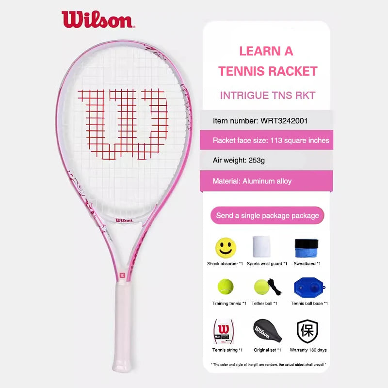Wilson Tennis Rackets Professional Adults Beginner Carbon Alloy Rackets with Line Self-Practice Beginner Elastic Tennis Racket