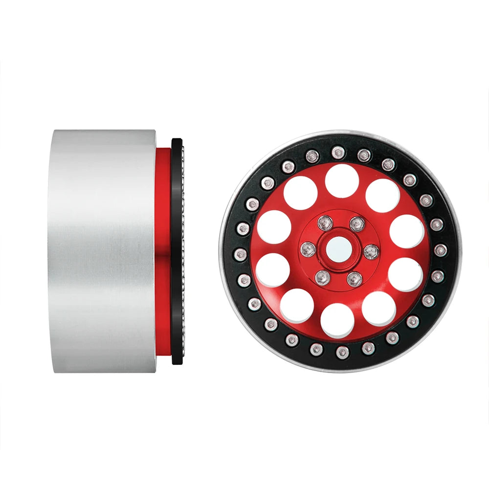 YEAHRUN 2/4pcs Metal Beadlock 2.2 inch Wheel Rims Hubs for Axial Wraith 90048 RR10 TRX-4 1/10 RC Crawler Car Upgrade Parts