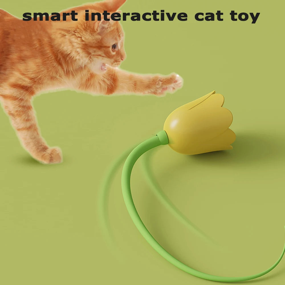 Interactive Cat Toys for Indoor Cats Silicone Mouse Tail Toy Simulated Mouse Hunting Recharge Automatic Interactive Cat Toys