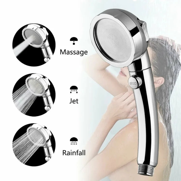 Shower Head Adjustable Water Saving Shower Head 3 Mode Water High Pressure Head With Stop Button