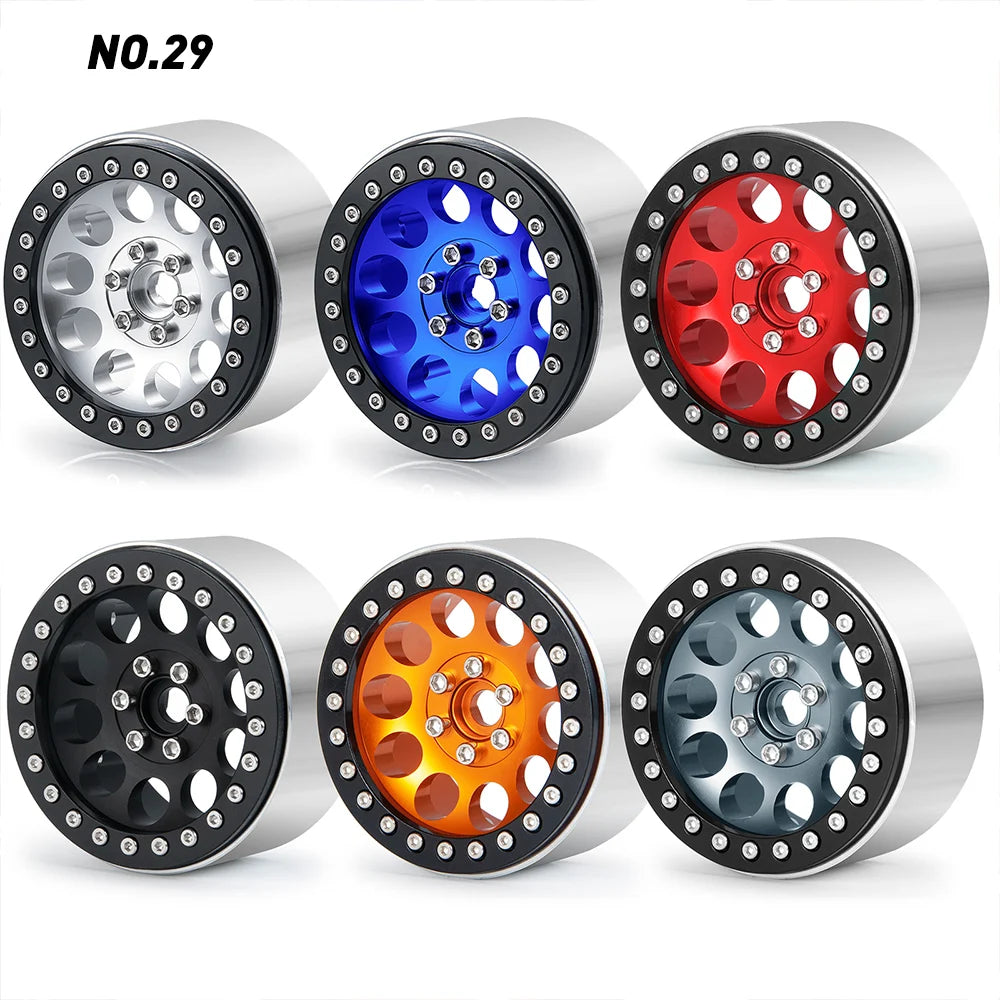 YEAHRUN 2/4pcs Metal Beadlock 2.2 inch Wheel Rims Hubs for Axial Wraith 90048 RR10 TRX-4 1/10 RC Crawler Car Upgrade Parts