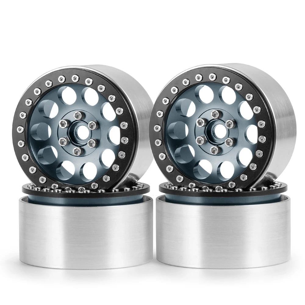 YEAHRUN 2/4pcs Metal Beadlock 2.2 inch Wheel Rims Hubs for Axial Wraith 90048 RR10 TRX-4 1/10 RC Crawler Car Upgrade Parts