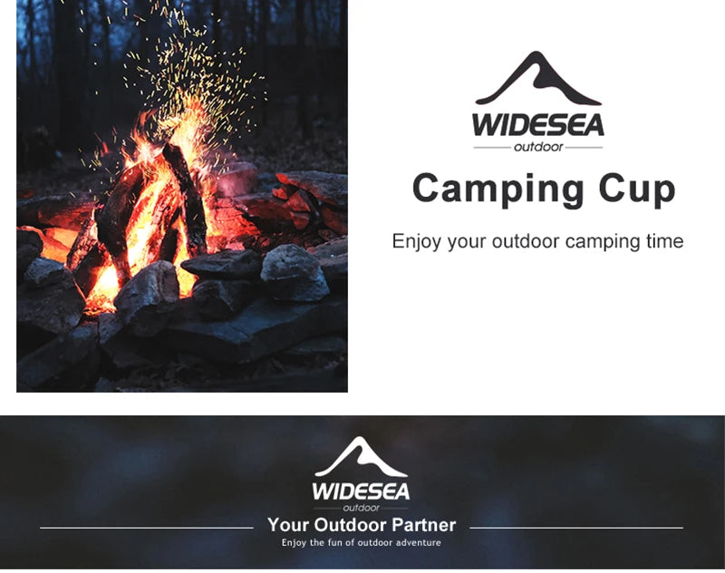 Widesea Camping Titanium Kettle Outdoor Tea Coffee Kettle Tableware Pot Supplies Tourist Dishes Hiking Cooking Equipment