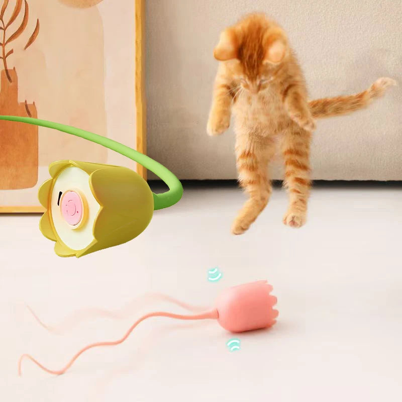 Interactive Cat Toys for Indoor Cats Silicone Mouse Tail Toy Simulated Mouse Hunting Recharge Automatic Interactive Cat Toys