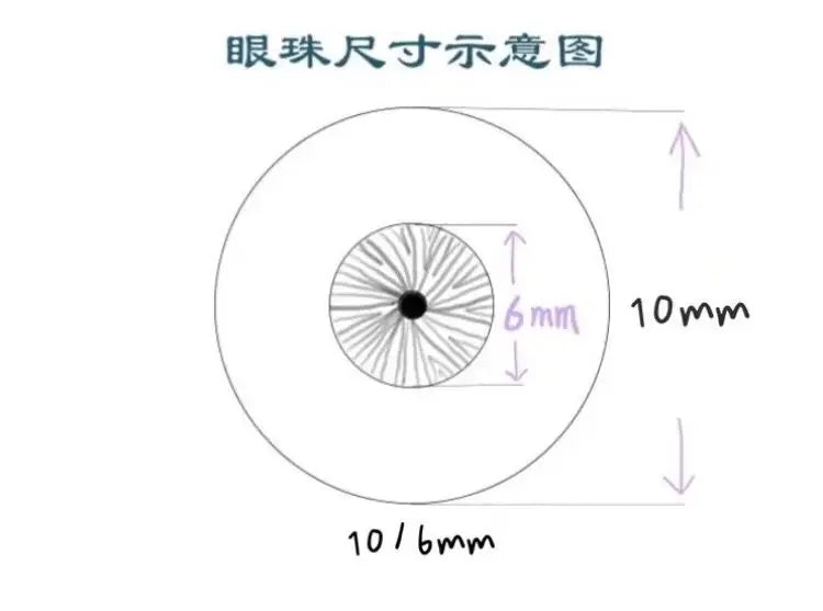 12mm 14mm 16mm Doll Eyes for 1/3 1/4 1/6 Bjd Doll Plaster Eyeball Diy Girl Toys Dress Up Play House Fashion Doll Accessories