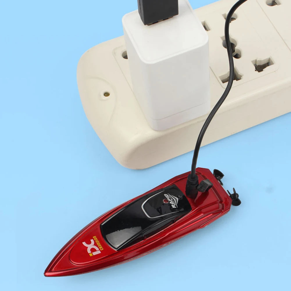 Waterproof 2.4GHz RC Boat High Speed Electric Ship Water Model with LED Lights Children Remote Control Ship Toy