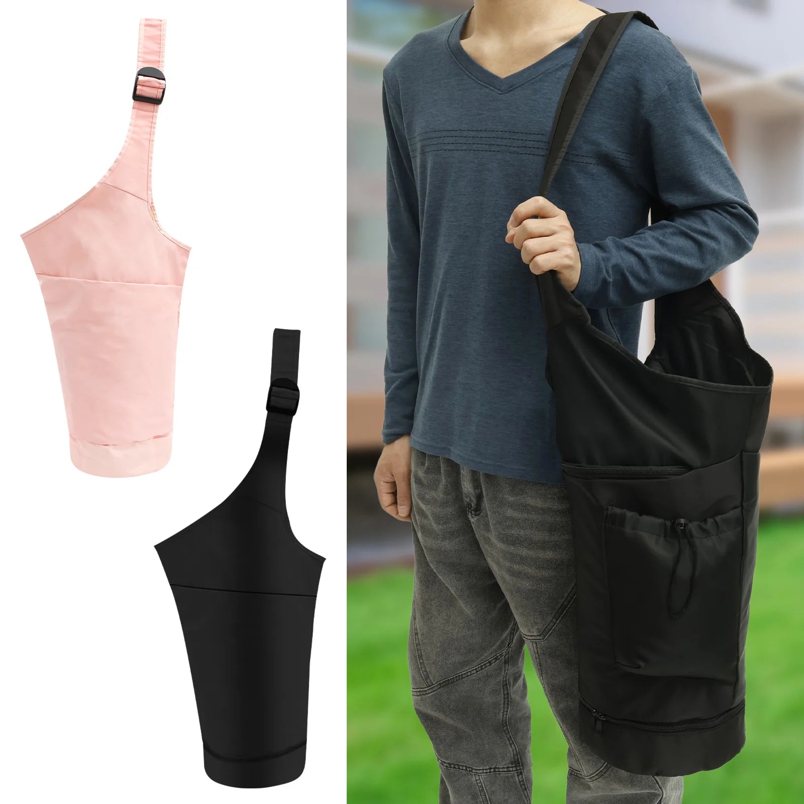 Yoga Mat Bag Large Opening Yoga Bag with Adjustable Shoulder Strap and Multiple Pocket Functional Fitness Mat Carrier for Women