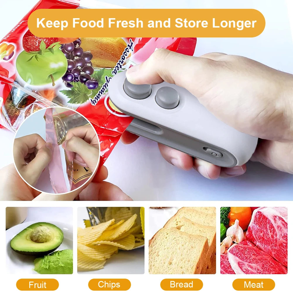 Mini Heat Bag Sealing Machine Plastic Bag Sealer Handheld Heat Sealing Machine Food Packaging Heat Sealer Plastic Bag Sealants