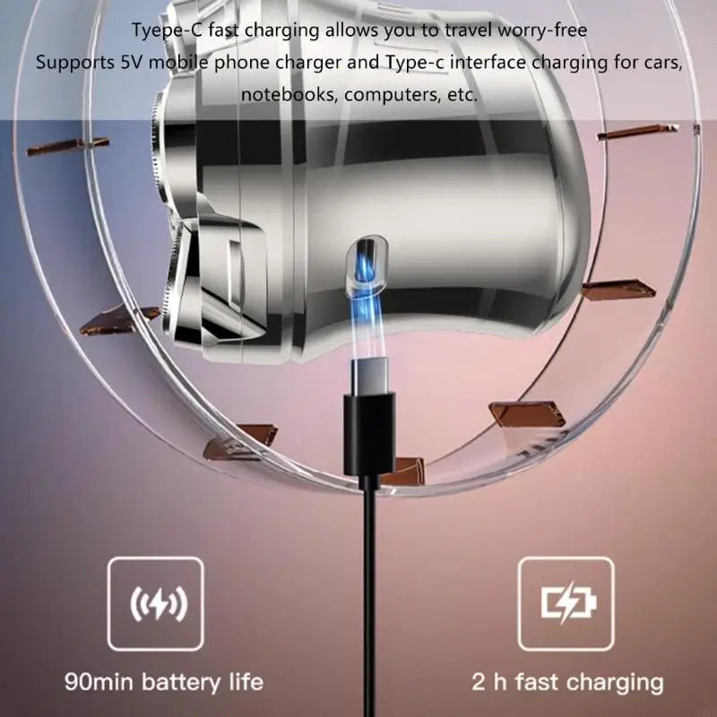 New Portable Electric Shaver with 5 Floating Heads Beard Shaving